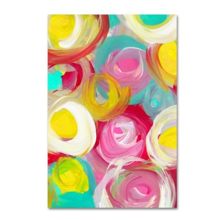 Amy Vangsgard 'Rose Garden Circles Vertical 1' Canvas Art,12x19